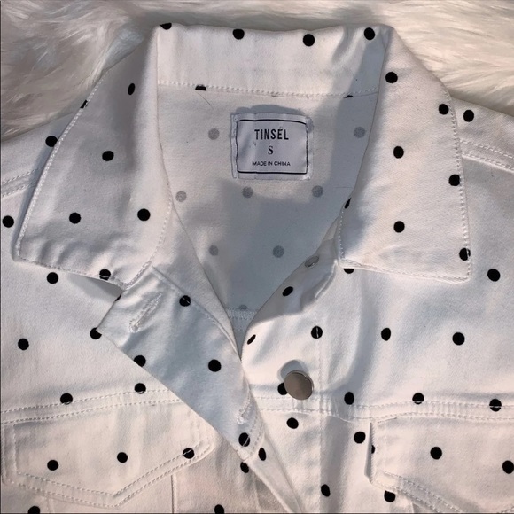 Tinsel Small Polka Dot Short Cropped Jacket - Picture 3 of 7